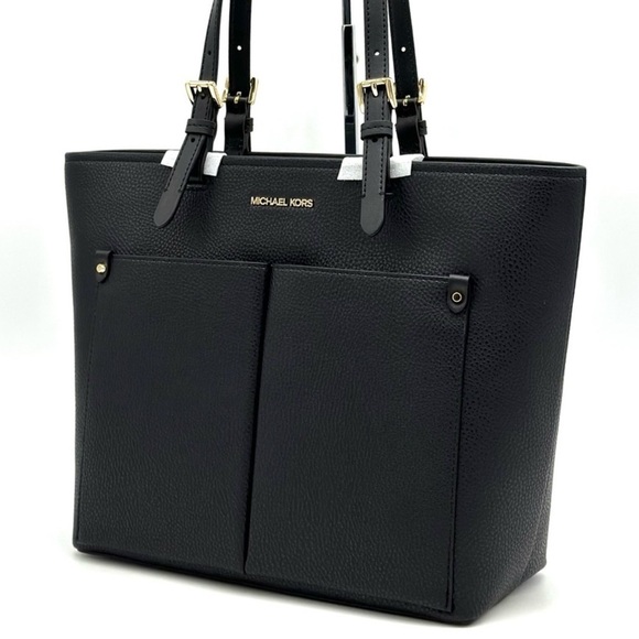 Michael Kors Jet Set Medium Pocket Tote Bag Black - Picture 1 of 10